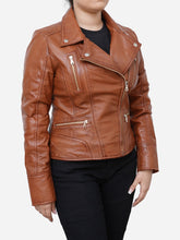 Load image into Gallery viewer, Real Distressed Brown Leather Jacket For Women