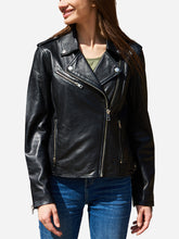 Load image into Gallery viewer, Melinda Genuine Black Leather Jacket