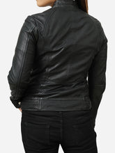 Load image into Gallery viewer, Women Classic Leather Motorcycle Jacket