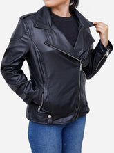 Load image into Gallery viewer, Casual Black Biker motorcycle jacket For Women