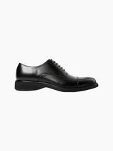 Load image into Gallery viewer, Black Rubber Sole Oxford Cap Toe Dress Shoe