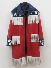 Lade das Bild in den Galerie-Viewer, Cowgirl American Flag Suede Leather Jacket