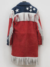 Lade das Bild in den Galerie-Viewer, Cowgirl US Flag Fringe Leather Jacket