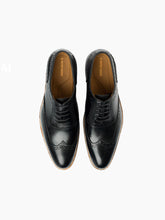Load image into Gallery viewer, Dublin Black Wingtip Oxford Leather Sole Dress Shoes