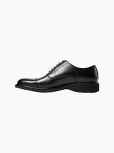 Load image into Gallery viewer, Black Rubber Sole Oxford Cap Toe Dress Shoe