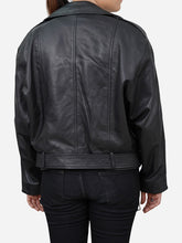 Load image into Gallery viewer, black biker jacket women