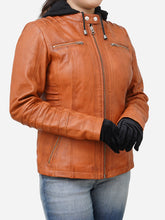 Load image into Gallery viewer, Women's Tan Brown Real Lambskin Jacket