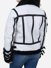 Load image into Gallery viewer, Medusa Women's B3 White Leather Bomber Jacket - Peter Sign