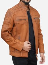 Load image into Gallery viewer, Distressed Leather Motorcycle Jacket Men's For Bike Rider - Peter Sign