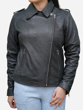 Load image into Gallery viewer, Women's Dynamic Biker Jacket in Grey Leather