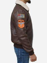 Load image into Gallery viewer, Flight Bomber Jacket - Men's Walnut Brown Leather