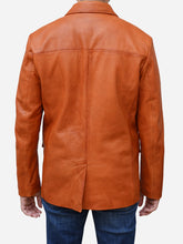 Load image into Gallery viewer, Men Causal Two Button Tan Brown Real Leather Blazer - Peter Sign