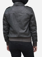 Load image into Gallery viewer, Women's Real Lambskin Grey Leather Hoodie Jacket