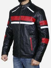 Load image into Gallery viewer, cafe racer black leather jacket