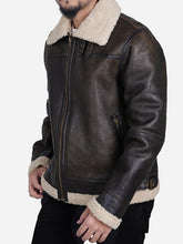 Load image into Gallery viewer, Zito Men's B3 Brown Aviator Faux Shearling Bomber Leather Jacket - Peter Sign