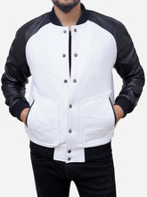 Load image into Gallery viewer, Leather Sleeves Wool Blended Varsity Baseball Letterman Jacket 2
