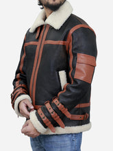 Load image into Gallery viewer, Franklin Men's B3 Brown Leather Shearling Bomber Jacket - Peter Sign