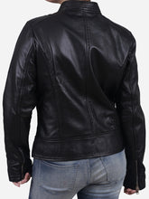 Load image into Gallery viewer, Zaneta Women's Black Slim Fit Leather Jacket - Peter Sign