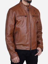 Load image into Gallery viewer, brown leather jacket men