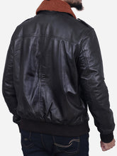 Load image into Gallery viewer, Regan Brown Shearling Collar Bomber Leather Jacket - Peter Sign