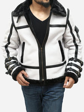 Load image into Gallery viewer, mens bomber white jacket
