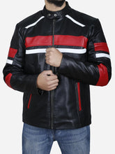 Load image into Gallery viewer, men&#39;s leather jacket black

