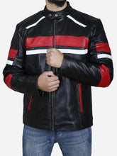 Load image into Gallery viewer, men's leather jacket black