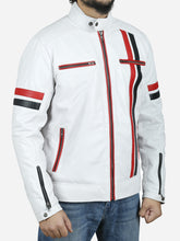 Load image into Gallery viewer, leather jacket white for men