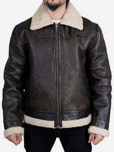 Load image into Gallery viewer, Zito Men&#39;s B3 Brown Aviator Faux Shearling Bomber Leather Jacket - Peter Sign
