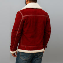 Load image into Gallery viewer, PeterSign Christmas Red Suede Leather Jacket
