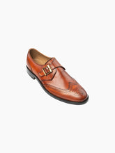 Load image into Gallery viewer, Men Antique Cognac Wingtip Derby Shoes

