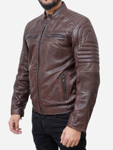 Load image into Gallery viewer, Men Casual Padded Leather Motorcycle Jacket

