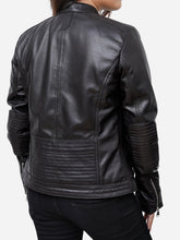 Load image into Gallery viewer, Women Classic Black sheepskin leather jacket
