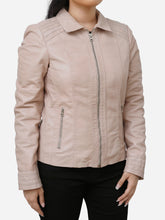 Load image into Gallery viewer, Light Pink Leather Jacket
