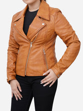 Load image into Gallery viewer, Classic Vintage Brown Leather Jacket For Women
