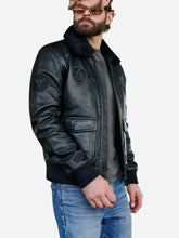 Load image into Gallery viewer, leather flight bomber jacket
