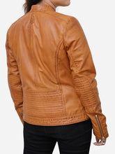 Load image into Gallery viewer, Maria Distressed Brown Leather Biker Jacket
