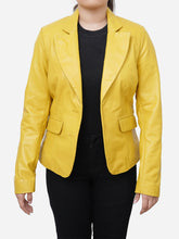 Load image into Gallery viewer, Catherine Fitted Lemon Yellow Blazer
