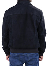 Load image into Gallery viewer, Bomber Black Suede Leather Jacket For Men
