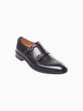 Load image into Gallery viewer, Formal Black Leather Double Buckle Dress Shoes
