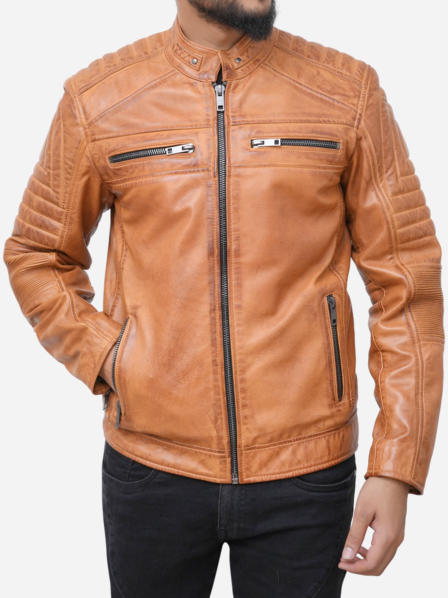 Mark Leather Barry Sheene 7 Men's Motorbike Racing Jacket - Cowhide With CE Armour