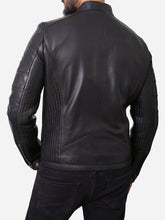 Load image into Gallery viewer, Classic Four Zipper Pockets Style Men Black Leather Jacket
