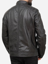 Load image into Gallery viewer, Men Quilted Black Padded Cafe Racer Real Leather Jacket
