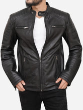 Load image into Gallery viewer, Men Quilted Style Leather Jacket
