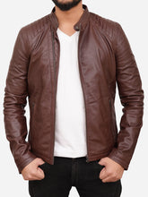 Load image into Gallery viewer, Men Casual Real Brown Leather Jacket
