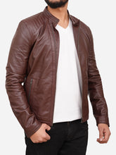 Load image into Gallery viewer, Men Casual Brown Real Leather Jacket
