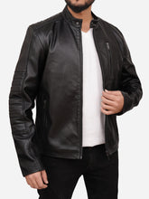 Load image into Gallery viewer, Black Leather Jacket for Men

