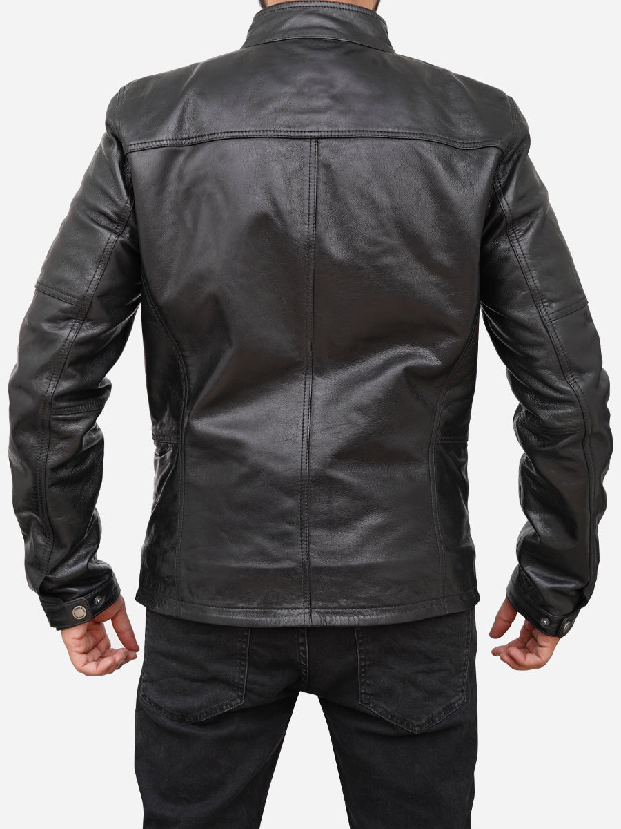Peter Sign Alfred Black Motorcycle Leather Jacket | Peter Sign