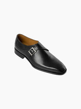 Load image into Gallery viewer, Men Black Leather Monk Strap Brogue Dress Shoes
