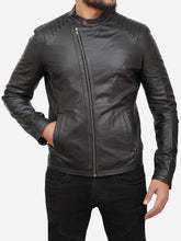 Load image into Gallery viewer, Motorcycle Men Black Genuine Leather Jacket

